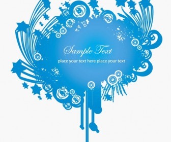 Blue Frame Decoration Vector Graphic