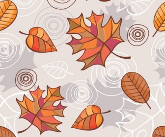 Vector Seamless Background with Autumn Leaves