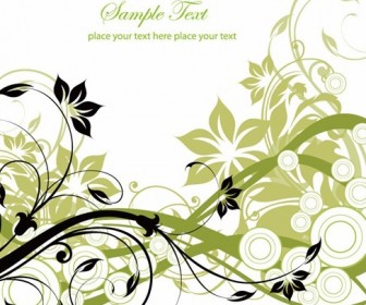 Floral Greeting Card Vector Illustration