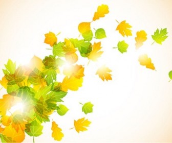 Autumn Fly Leaves Vector Background