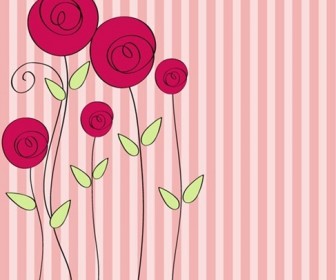 Hand Drawn Style Floral Romantic Background