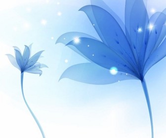 Abstract Blue Flower Background Vector