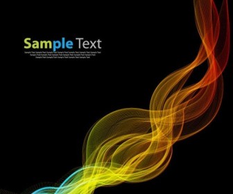 Abstract Glowing Lines of Light with Rainbow Colors Vector Background