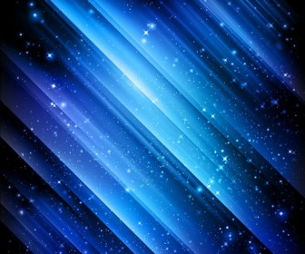 Snow and Stars Winter Blue Background