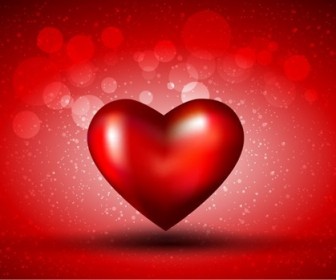 Red Heart on Bokeh Background Vector Graphic