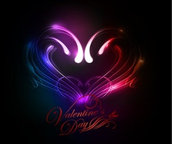Abstract Valentines Day Colorful Heart Background