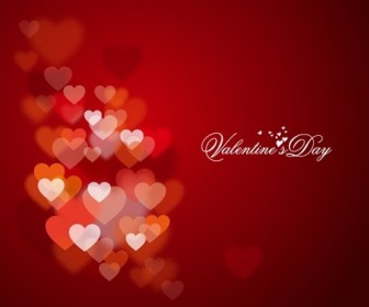 Happy Valentine's Day with Lights and Hearts in Background