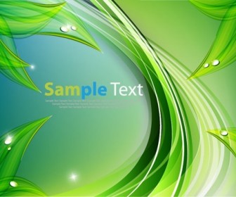Abstract Green Wavy Lines Design Vector Graphic