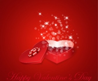 Heart Gift Present for Valentine's Day Background