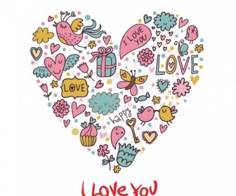 Cartoon Love Card Vector Graphic
