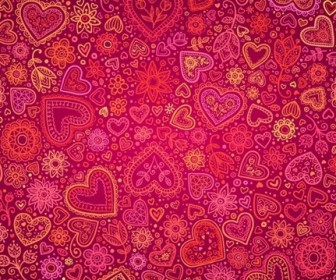 Red Heart Valentines Day Card Background Vector