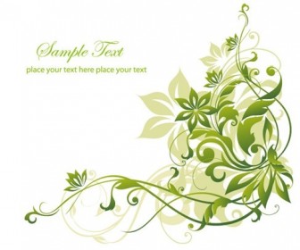 Abstract Green Floral Background Vector Graphic Art