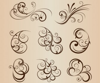 Vector Set of Floral Elements for Graphic Design