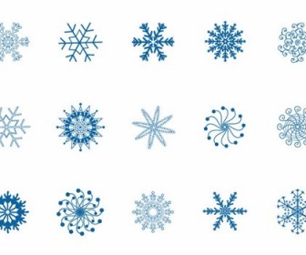 Snowflake Winter Set Vector Illustration