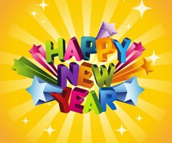 Happy New Year 3D Vector Illustration