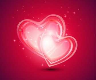 Abstract Background with Two Hearts for Valentines Day