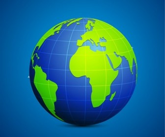 Modern Globe Blue and Green Connection Vector Illustration