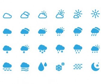 Weather Icons Set Vector Illustration