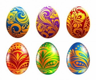 Set of Easter Eggs Vector Illustration