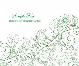 Spring Green Floral Background Vector Illustration