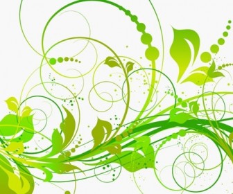 Abstract Green Floral Vector Illustration