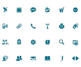 Blue Style Icon Vector Set