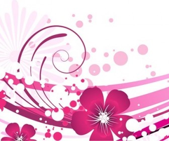 Pink Flower with Abstract Background Vector Graphic