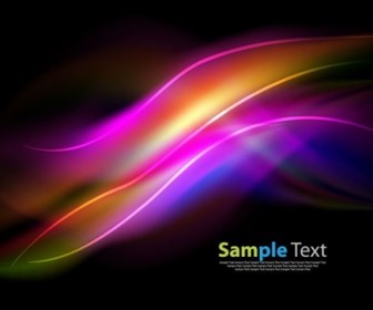 Abstract Colorful Wave on Dark Background Vector Graphic