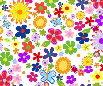 Spring Flowers Background Vector Graphic