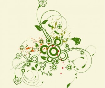 Abstract Green Floral Vector Graphic