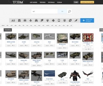 Find Free 3D Models on TF3DM.com