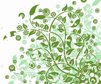 Abstract Green Floral Vector Graphic Art