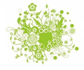 Green Floral Vector Illustration Art