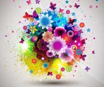 Beautiful Fashion Abstract Flower Design Vector Graphic