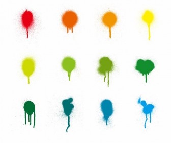 Colorful Paint Splash Vector Set