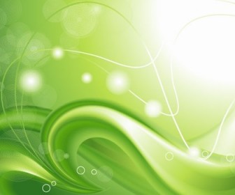 Abstract Green Curves Background Vector Graphic