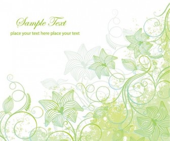 Pale Green Floral Vector Illustration