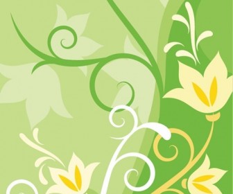 Green Floral Abstract Background Design Vector Graphic