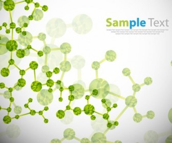 Abstract Green Molecule Background Vector Illustration