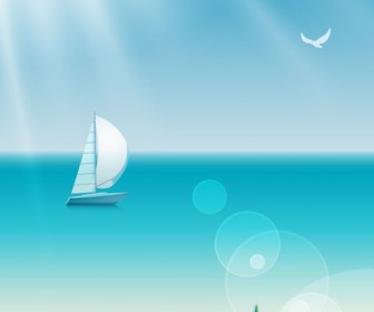 Beach Sea Summer Vector Illustration