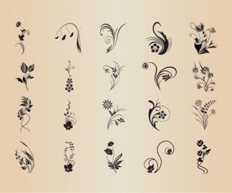 Vector Set of Abstract Patterns of Floral