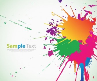 Colorful Ink Splashes Background Vector Graphic