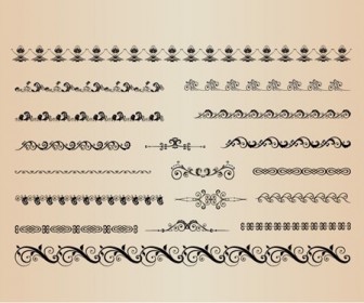 Vector Set of Decorative Horizontal Elements for Design