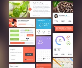 Flattastic Flat User Interface Kit PSD