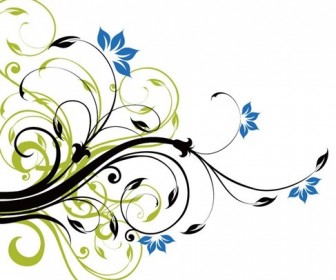 Swirl Floral Decoration Background Vector Graphic