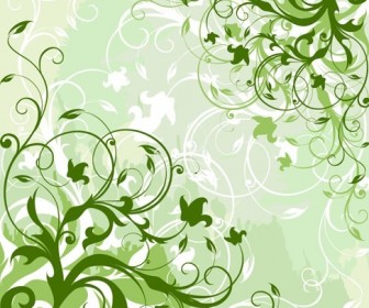 Green Floral Background Vector Graphic