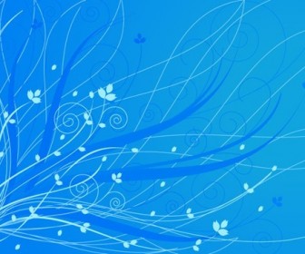 Floral Blue Abstract Vector Graphic