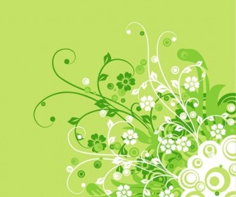 Abstract Floral Swirl Flower Vector Background