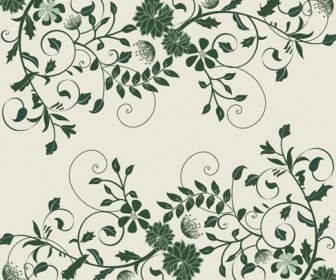 Elegant Green Floral Background Vector Graphic