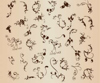 Vector Set of Floral Ornament Pattern